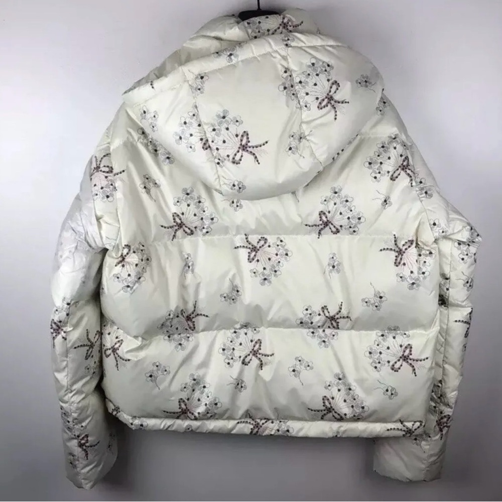 Coach Cream Floral Puffer Jacket
